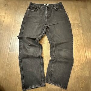 We The Free Jeans Womens 12 Black High Rise Straight Leg 5-Pocket Denim‎